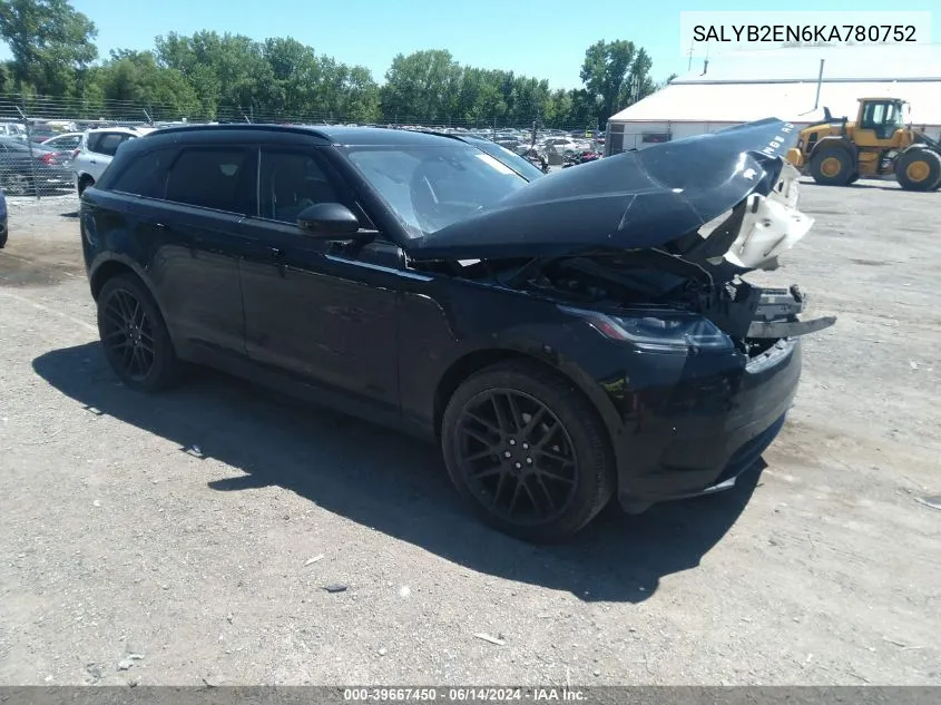 2019 Land Rover Range Rover Velar D180 S VIN: SALYB2EN6KA780752 Lot: 39667450