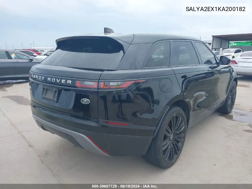 SALYA2EX1KA200182 2019 Land Rover Range Rover Velar P250