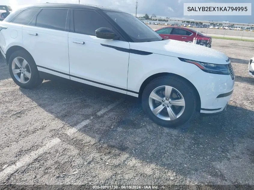 2019 Land Rover Range Rover Velar P250 S VIN: SALYB2EX1KA794995 Lot: 39701738