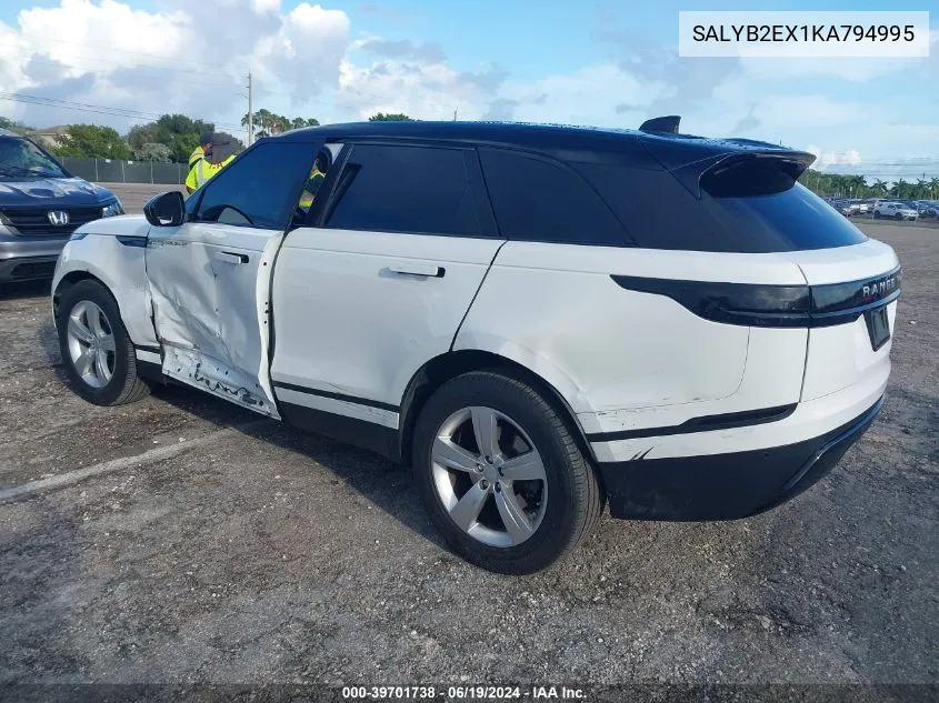 SALYB2EX1KA794995 2019 Land Rover Range Rover Velar P250 S