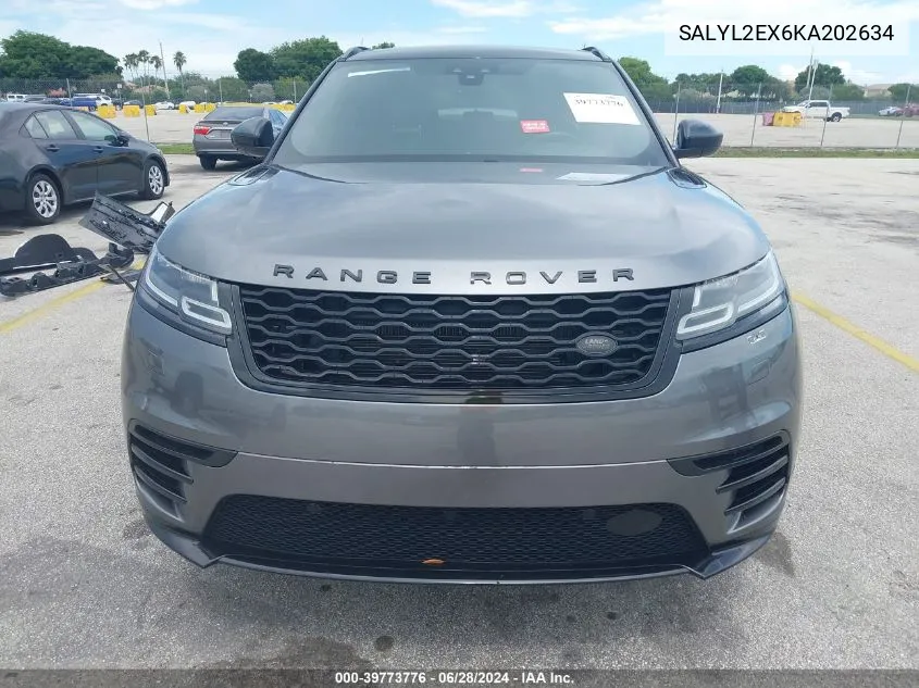 2019 Land Rover Range Rover Velar P250 R-Dynamic Se VIN: SALYL2EX6KA202634 Lot: 39773776