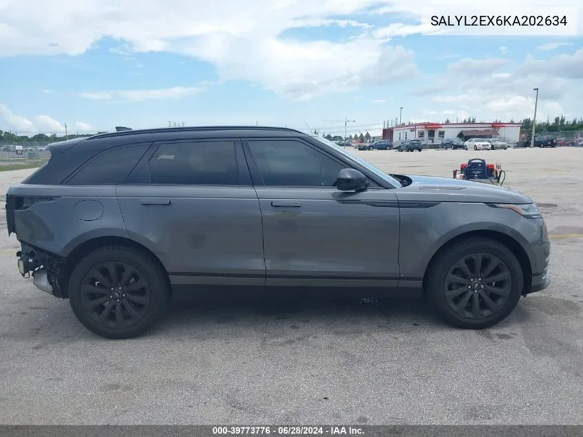 2019 Land Rover Range Rover Velar P250 R-Dynamic Se VIN: SALYL2EX6KA202634 Lot: 39773776