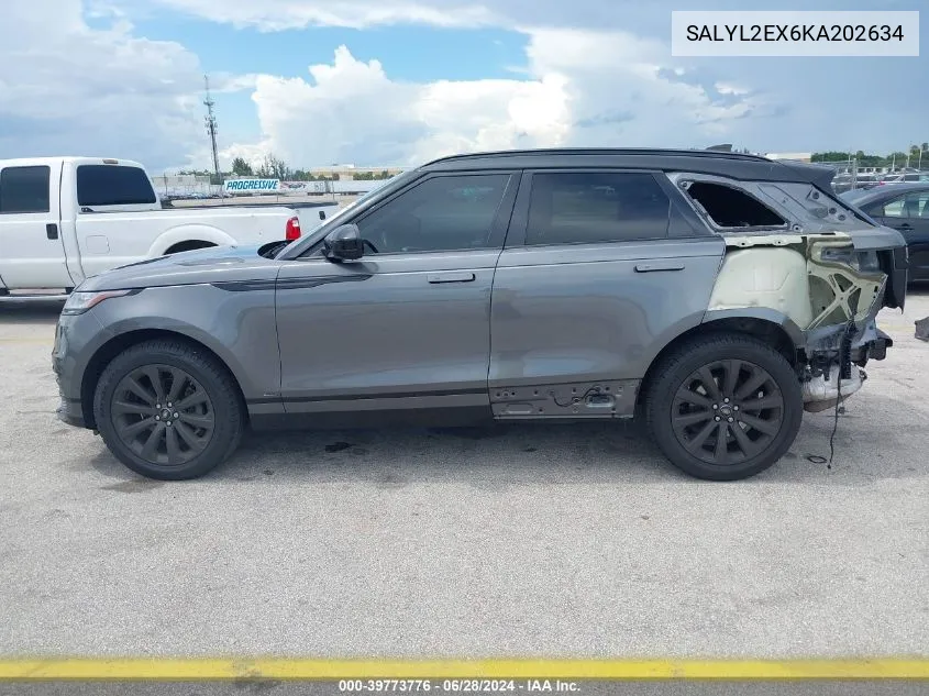 2019 Land Rover Range Rover Velar P250 R-Dynamic Se VIN: SALYL2EX6KA202634 Lot: 39773776