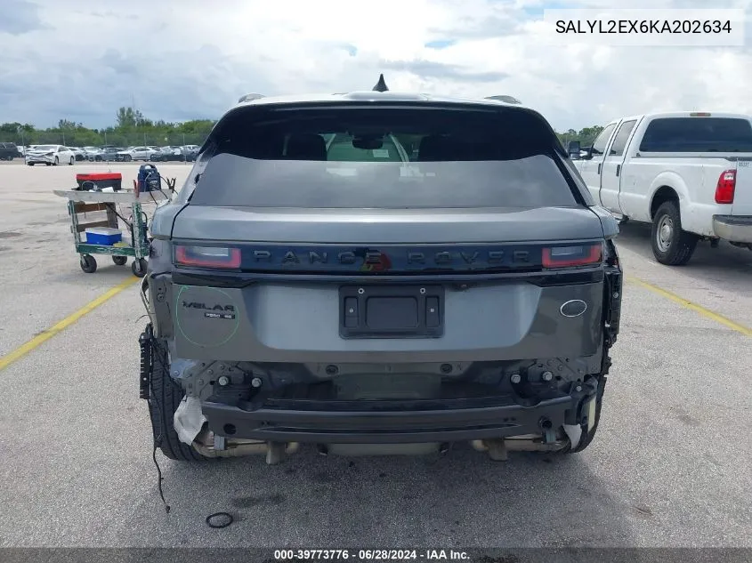 2019 Land Rover Range Rover Velar P250 R-Dynamic Se VIN: SALYL2EX6KA202634 Lot: 39773776