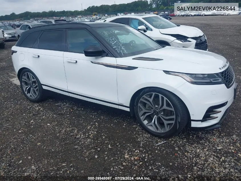 2019 Land Rover Range Rover Velar P380 R-Dynamic Hse VIN: SALYM2EV0KA226844 Lot: 39948087