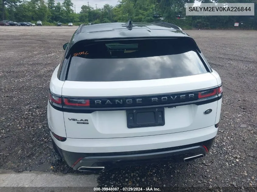 2019 Land Rover Range Rover Velar P380 R-Dynamic Hse VIN: SALYM2EV0KA226844 Lot: 39948087