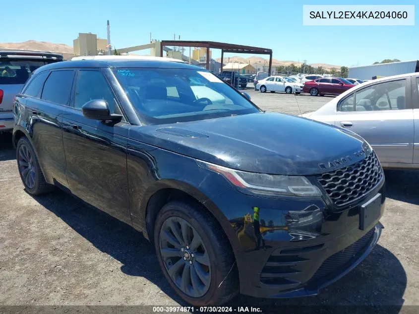 2019 Land Rover Range Rover Velar P250 R-Dynamic Se VIN: SALYL2EX4KA204060 Lot: 39974871