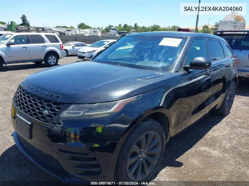 2019 Land Rover Range Rover Velar P250 R-Dynamic Se VIN: SALYL2EX4KA204060 Lot: 39974871