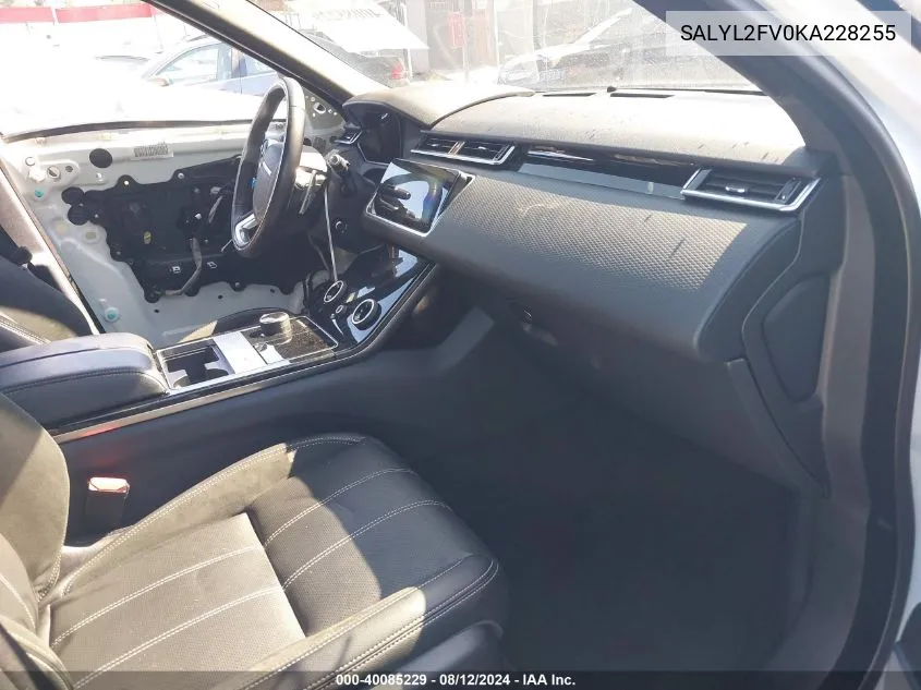 2019 Land Rover Range Rover Velar P340 R-Dynamic Se/P380 R-Dynamic Se VIN: SALYL2FV0KA228255 Lot: 40085229