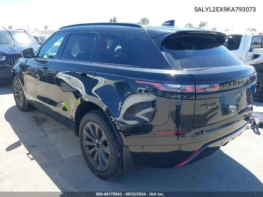 2019 Land Rover Range Rover Velar P250 R-Dynamic Se VIN: SALYL2EX9KA793073 Lot: 40178543