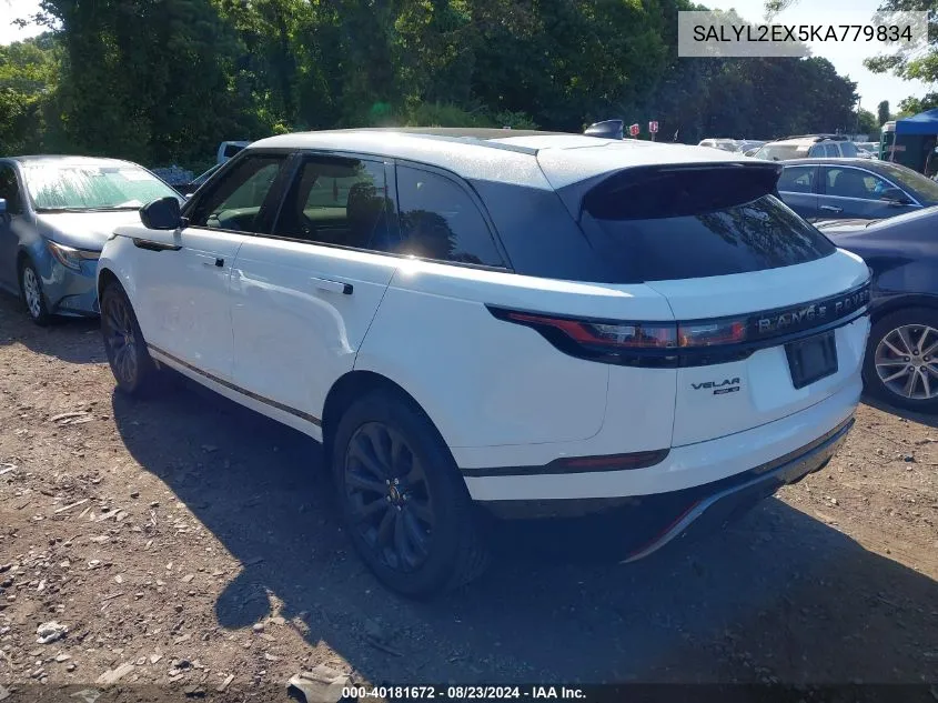 2019 Land Rover Range Rover Velar P250 R-Dynamic Se VIN: SALYL2EX5KA779834 Lot: 40181672