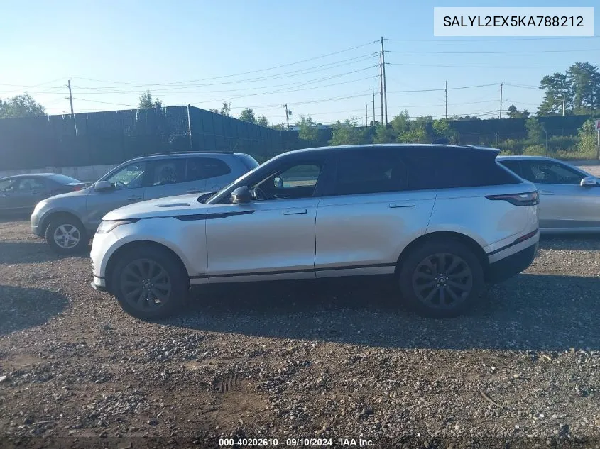 2019 Land Rover Range Rover Velar R-Dynamic Se VIN: SALYL2EX5KA788212 Lot: 40202610