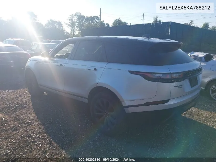 2019 Land Rover Range Rover Velar R-Dynamic Se VIN: SALYL2EX5KA788212 Lot: 40202610