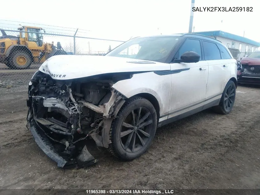 SALYK2FX3LA259182 2020 Land Rover Range Rover Velar