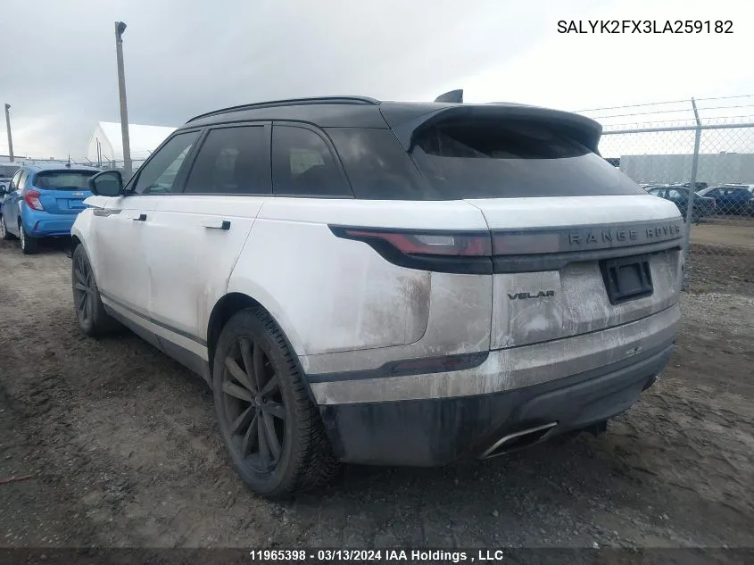 SALYK2FX3LA259182 2020 Land Rover Range Rover Velar