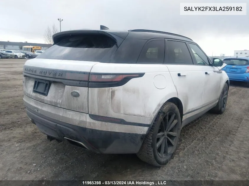 SALYK2FX3LA259182 2020 Land Rover Range Rover Velar