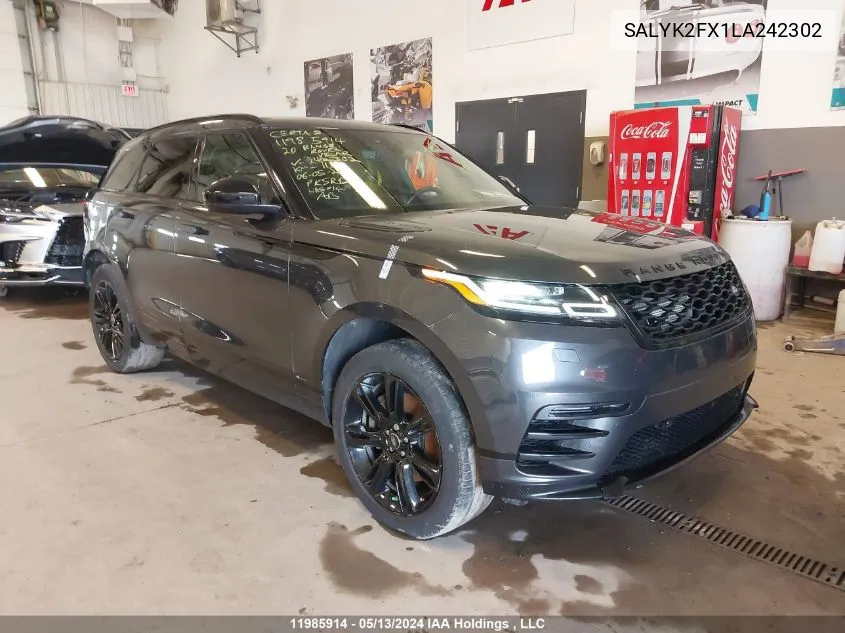 SALYK2FX1LA242302 2020 Land Rover Range Rover Velar