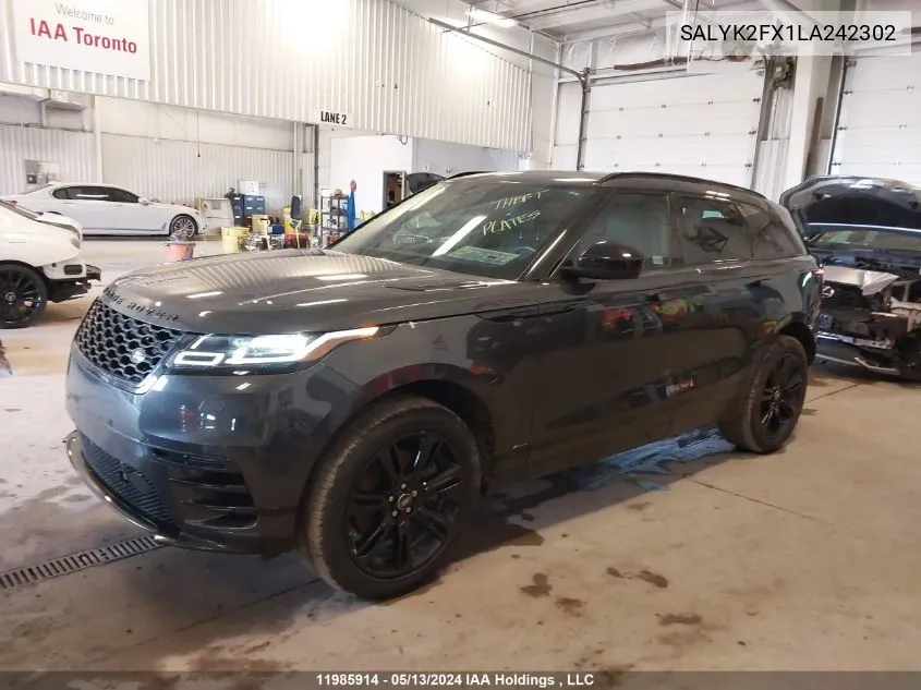 SALYK2FX1LA242302 2020 Land Rover Range Rover Velar