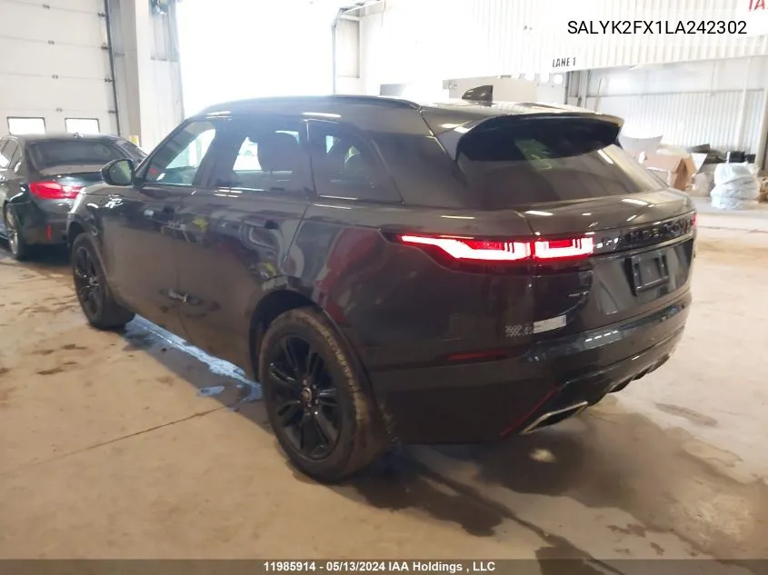 SALYK2FX1LA242302 2020 Land Rover Range Rover Velar