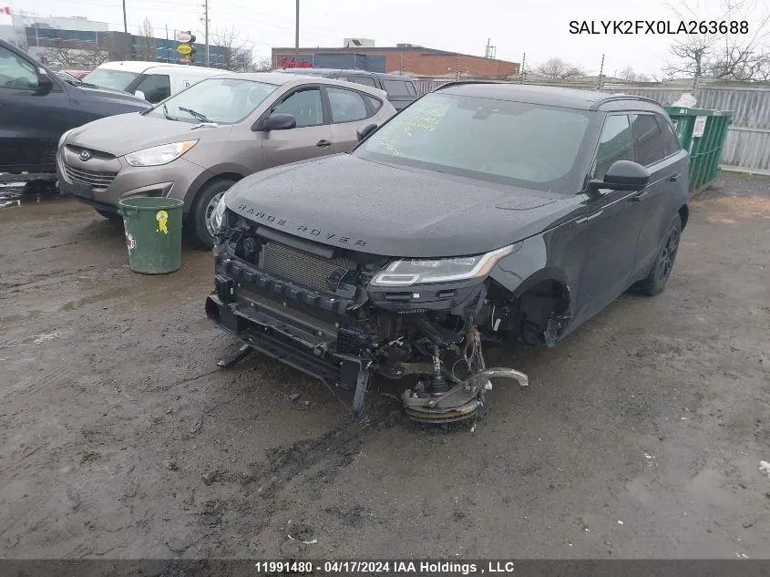 SALYK2FX0LA263688 2020 Land Rover Range Rover Velar