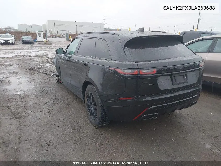 SALYK2FX0LA263688 2020 Land Rover Range Rover Velar