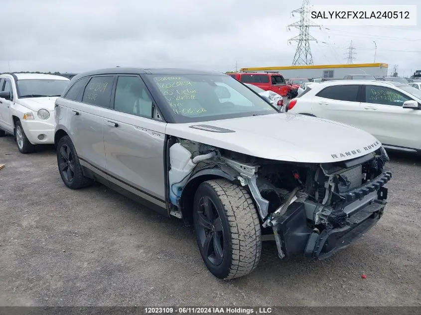 SALYK2FX2LA240512 2020 Land Rover Range Rover Velar