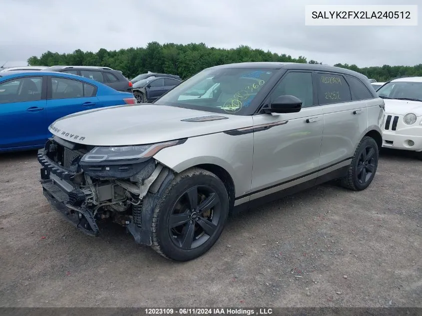 SALYK2FX2LA240512 2020 Land Rover Range Rover Velar