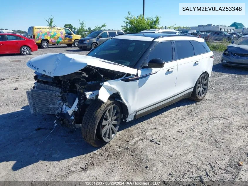 2020 Land Rover Range Rover Velar VIN: SALYM2EV0LA253348 Lot: 12031203