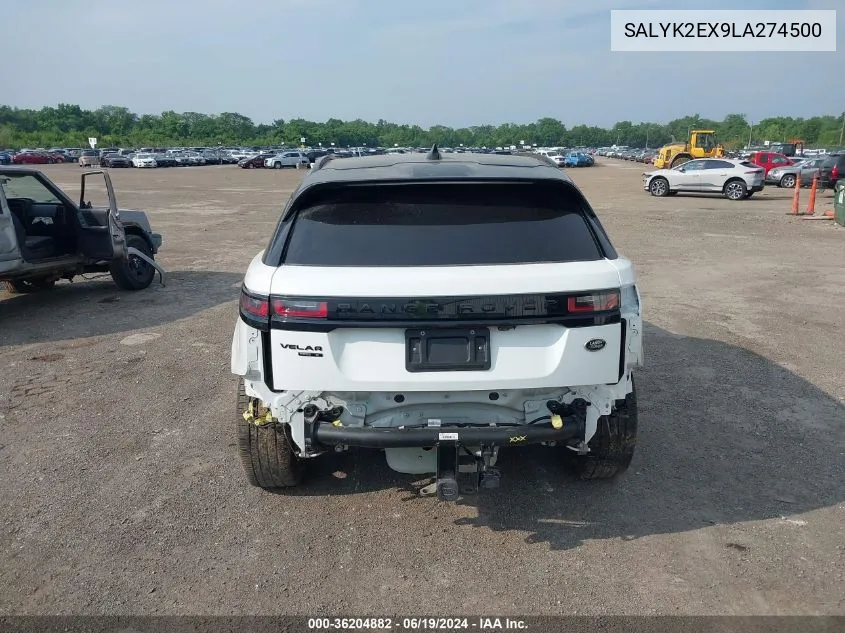 2020 Land Rover Range Rover Velar P250 R-Dynamic S VIN: SALYK2EX9LA274500 Lot: 36204882