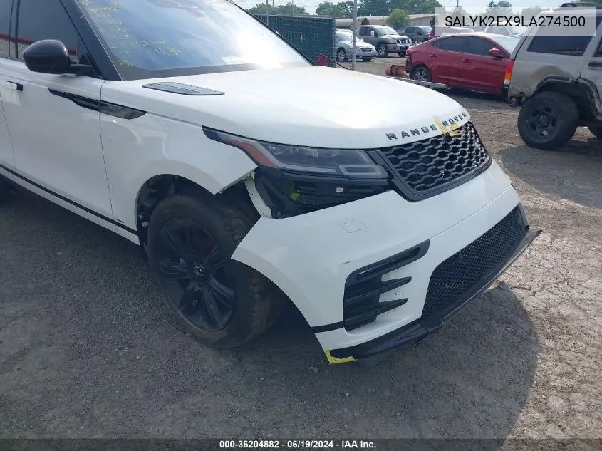 2020 Land Rover Range Rover Velar P250 R-Dynamic S VIN: SALYK2EX9LA274500 Lot: 36204882