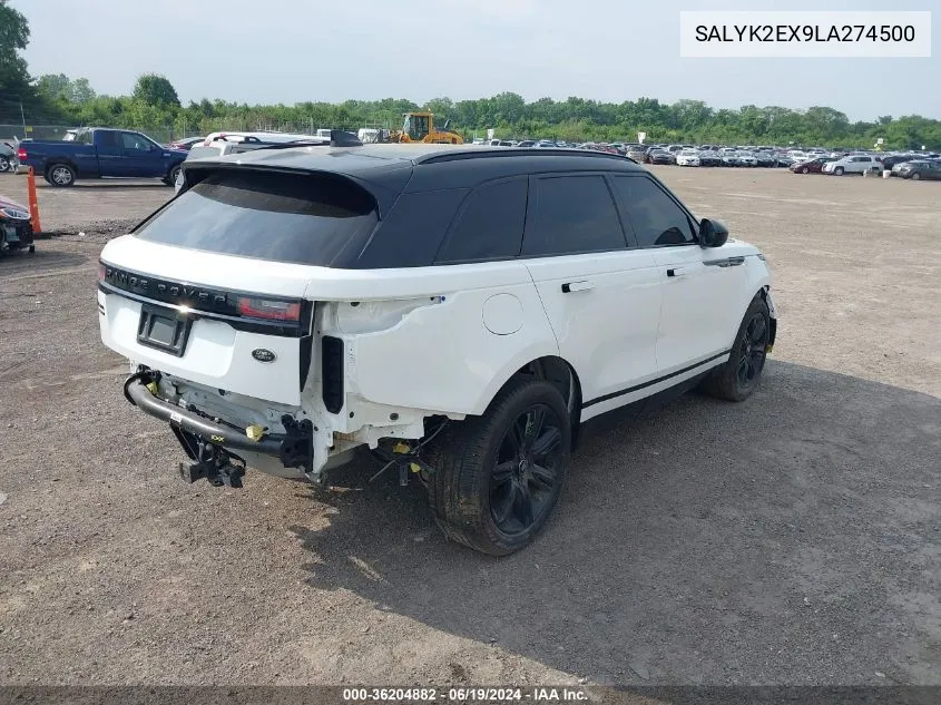 SALYK2EX9LA274500 2020 Land Rover Range Rover Velar P250 R-Dynamic S