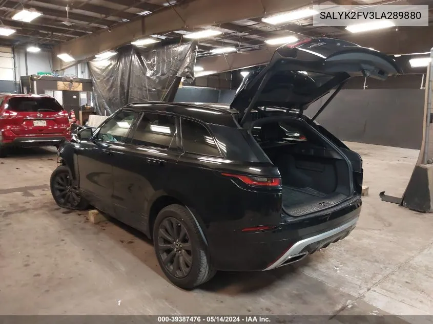 2020 Land Rover Range Rover Velar P340 R-Dynamic S VIN: SALYK2FV3LA289880 Lot: 39387476