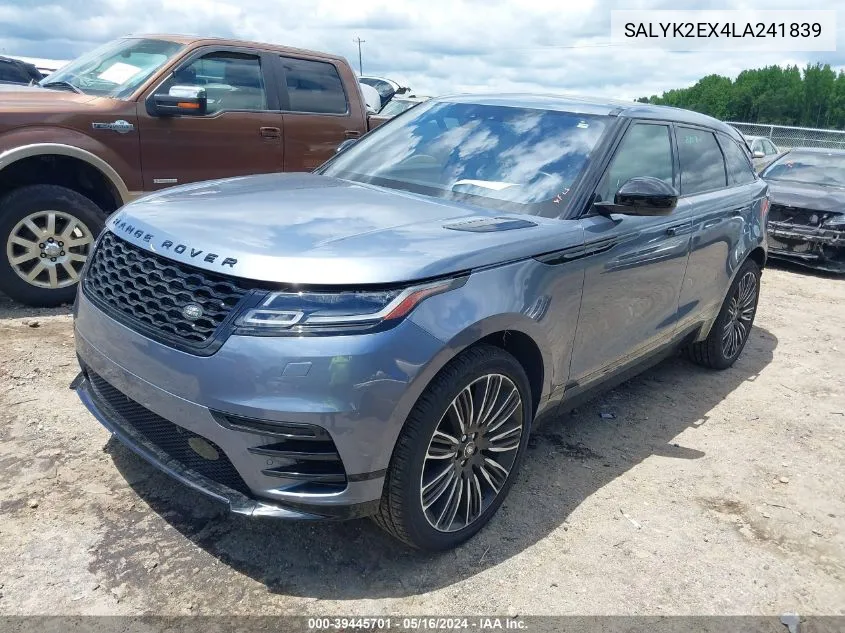 SALYK2EX4LA241839 2020 Land Rover Range Rover Velar P250 R-Dynamic S