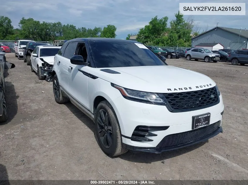 2020 Land Rover Range Rover Velar P340 R-Dynamic S VIN: SALYK2FV2LA261620 Lot: 39502471