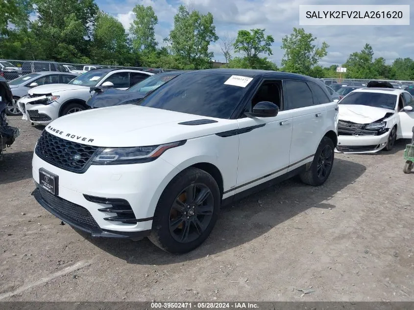 SALYK2FV2LA261620 2020 Land Rover Range Rover Velar P340 R-Dynamic S