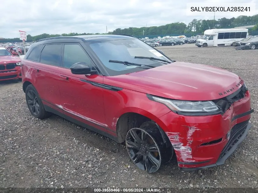 SALYB2EX0LA285241 2020 Land Rover Range Rover Velar P250 S