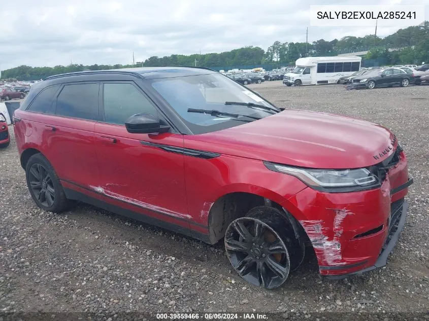 2020 Land Rover Range Rover Velar P250 S VIN: SALYB2EX0LA285241 Lot: 39559466