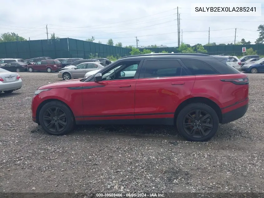 2020 Land Rover Range Rover Velar P250 S VIN: SALYB2EX0LA285241 Lot: 39559466