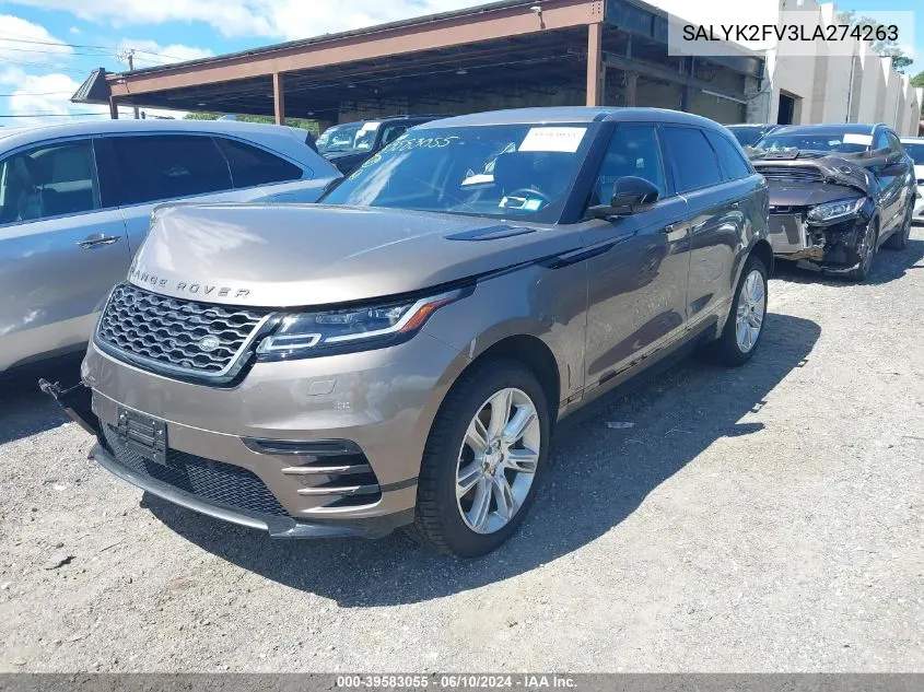 SALYK2FV3LA274263 2020 Land Rover Range Rover Velar P340 R-Dynamic S