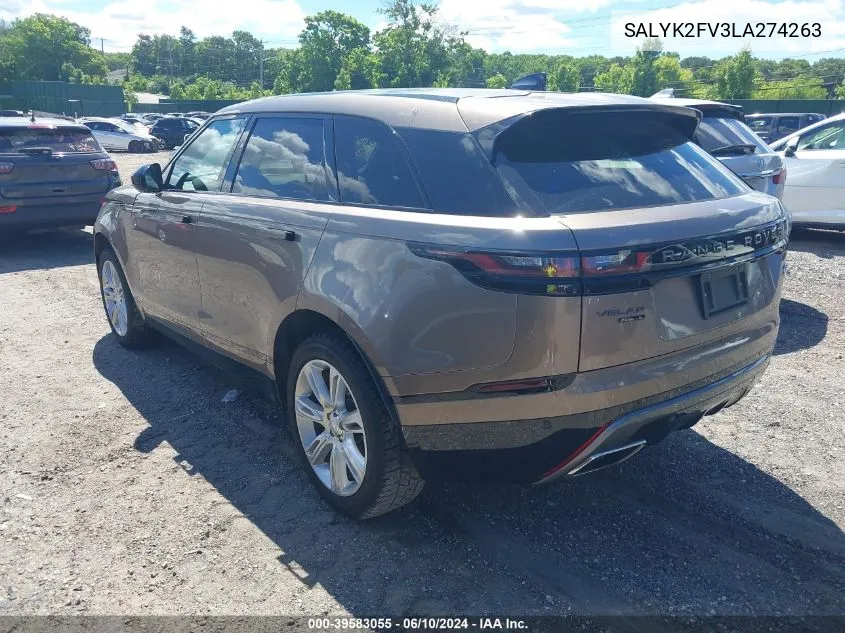 SALYK2FV3LA274263 2020 Land Rover Range Rover Velar P340 R-Dynamic S