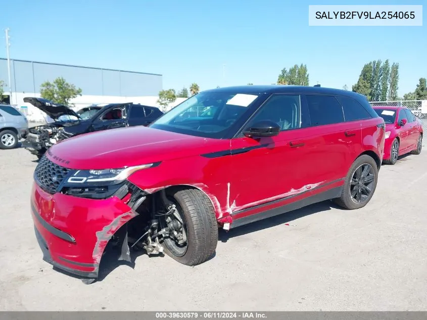 2020 Land Rover Range Rover Velar P340 S VIN: SALYB2FV9LA254065 Lot: 39630579