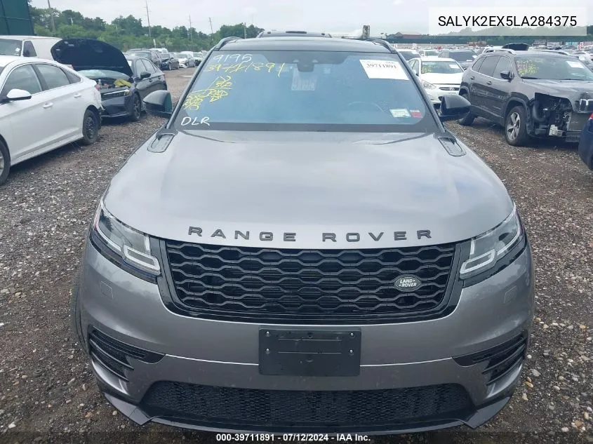 2020 Land Rover Range Rover Velar P250 R-Dynamic S VIN: SALYK2EX5LA284375 Lot: 39711891