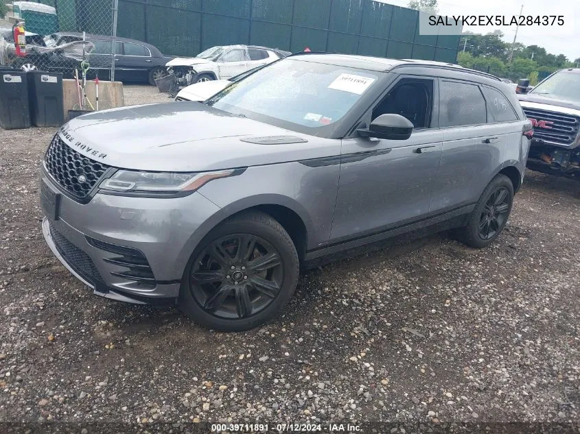 2020 Land Rover Range Rover Velar P250 R-Dynamic S VIN: SALYK2EX5LA284375 Lot: 39711891