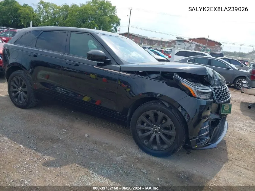 2020 Land Rover Range Rover Velar P250 R-Dynamic S VIN: SALYK2EX8LA239026 Lot: 39732158