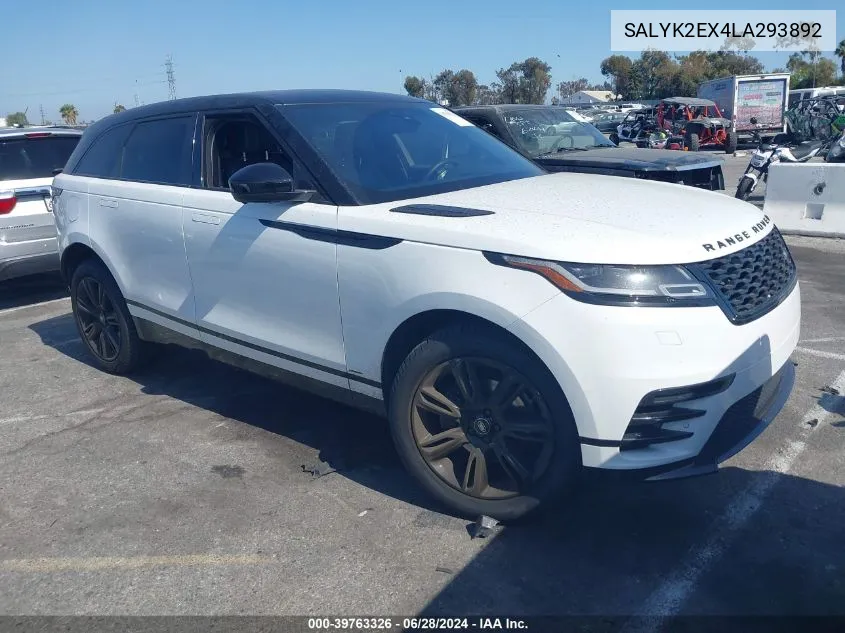 SALYK2EX4LA293892 2020 Land Rover Range Rover Velar R-Dynamic S