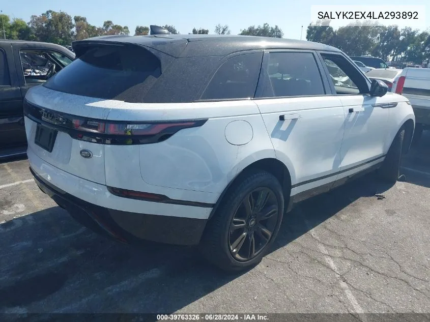 SALYK2EX4LA293892 2020 Land Rover Range Rover Velar R-Dynamic S