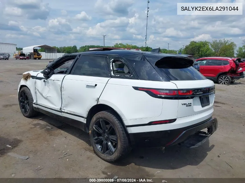 2020 Land Rover Range Rover Velar P250 R-Dynamic S VIN: SALYK2EX6LA291044 Lot: 39800089