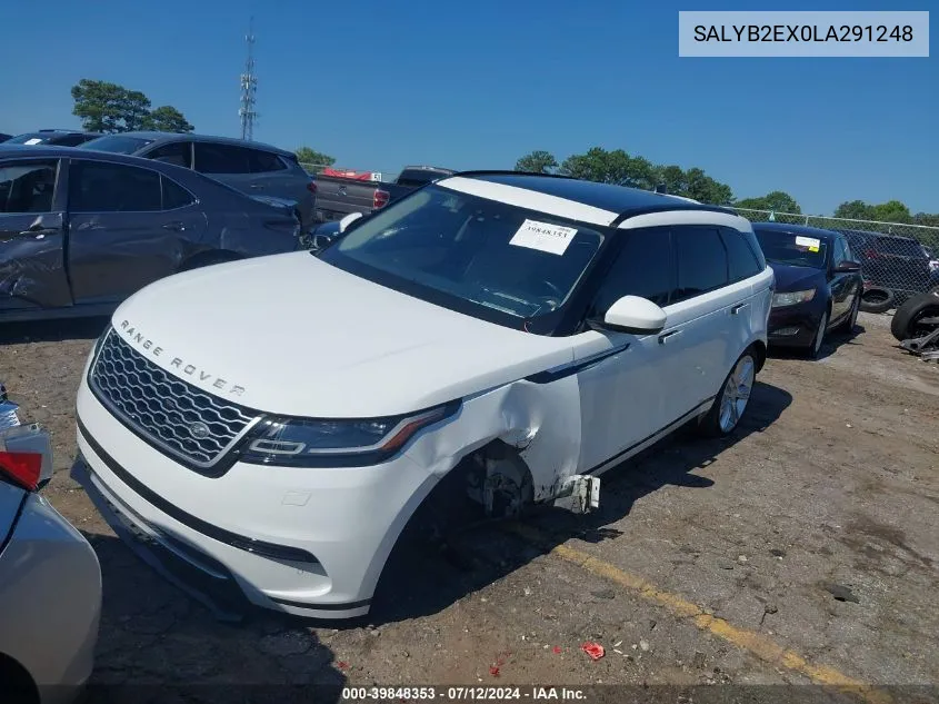 2020 Land Rover Range Rover Velar P250 S VIN: SALYB2EX0LA291248 Lot: 39848353