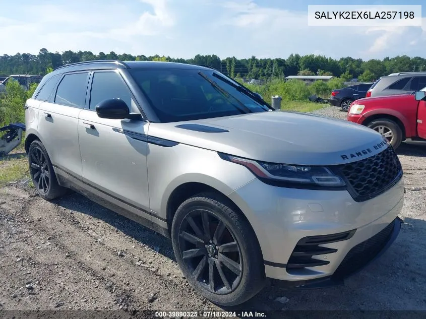 2020 Land Rover Range Rover Velar R-Dynamic S VIN: SALYK2EX6LA257198 Lot: 39890325