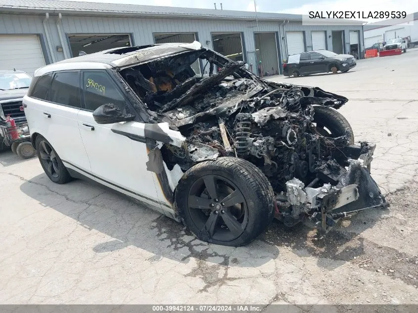 2020 Land Rover Range Rover Velar P250 R-Dynamic S VIN: SALYK2EX1LA289539 Lot: 39942124